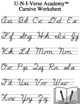 Cursive Worksheet by UnivAcademy | TPT