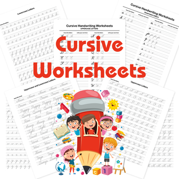 Preview of Cursive Worksheets (Letters and Words) | For Middle School Kids and Up + Adults