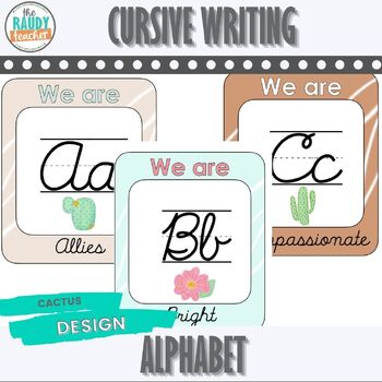 Alphabet Handwriting Poster Cursive Manuscript ABC Chart Printable  Homeschool Resources US Letter A1-A4 Writing Chart Poster Size 