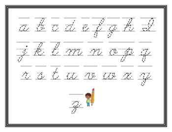 Cursive Writing Chart by Tazamach Homeschooling Academy | TPT