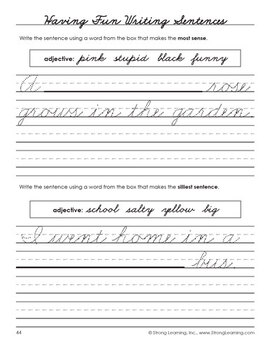 Cursive Writing Handbook for Students - Handwriting Practice Worksheets