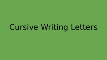 Preview of Cursive Writing Letters