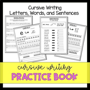 Cursive Writing Practice Booklet/ Workbook by Teacher Down The Hall