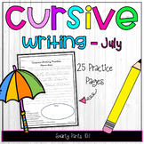 Cursive Writing Practice Sentences - July - Jokes, Fun Fac