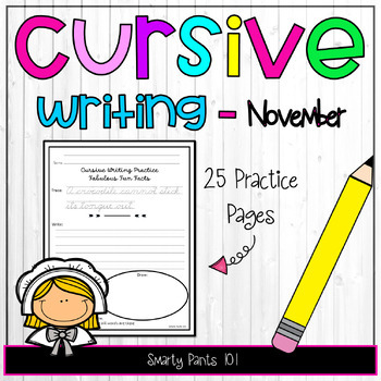 Preview of Cursive Writing Practice Sentences - November Jokes, Fun Facts, Handwriting