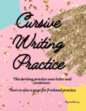 Cursive Writing Practice, letters and sentences