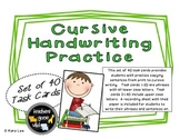 Cursive Writing Task Cards - Set of 40