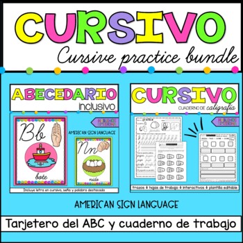 Preview of Cursive alphabet practice BUNDLE in SPANISH