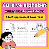 Cursive alphabet writing practice worksheets, Cursive Hand