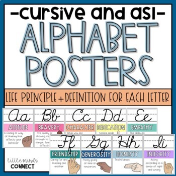 Preview of Cursive and ASL Alphabet Posters | Life Principles A-Z