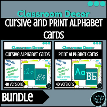 Preview of Cursive and Print Alphabet Posters- Classroom Decor
