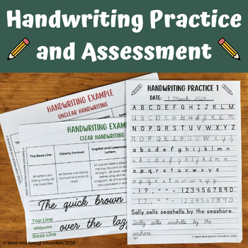 Preview of Cursive and Print Handwriting Practice and Assessment for Grades 3 and 4