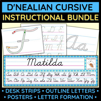 Preview of Cursive handwriting instructional BUNDLE - D'Nealian style