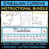 Cursive handwriting instructional BUNDLE - D'Nealian style