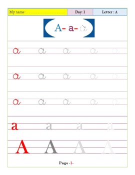 Cursive handwriting practice pages : 52 pages for ages:4-6 | TPT
