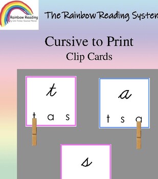 Preview of Cursive to Print Clip Cards