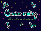 Cursive writing - all possible combinations of letters