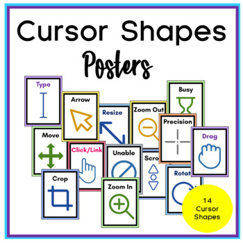 Preview of Cursor Shapes Posters Cursor Icon Posters Computer Lab Posters