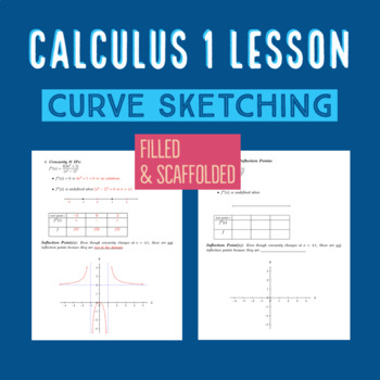 Preview of Curve Sketching (Differential Calculus 1 Lesson Notes + Scaffolded Notes)