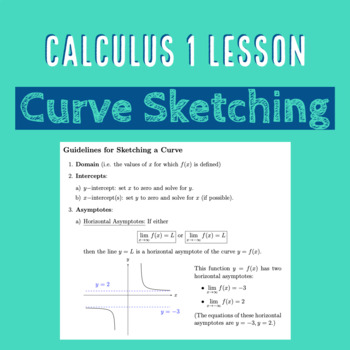 Preview of Curve Sketching Lecture (Differential Calculus 1 Lesson Notes)