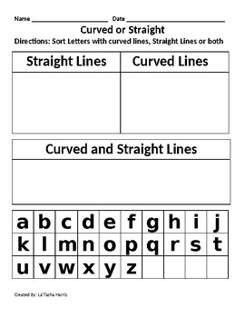 Preview of Curved or Straight  Lowercase letters