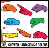 Curwen Hand Sign Clip Art: 6 Colors Sets