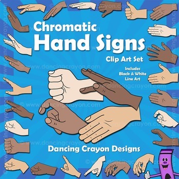 Preview of Kodaly / Curwen Chromatic Hand Signs Clip Art | Sol-fa