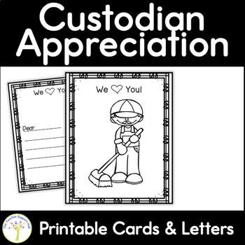 Preview of Custodian Appreciation Thank You Cards Letters and MORE