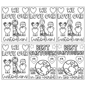 Custodian Appreciation Thank You Coloring Pages & Writing- School Janitors