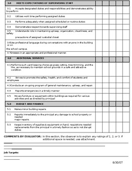 Custodian evaluation report (Editable and fillable resource) | TPT