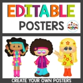 Custom 60's themed Posters Editable
