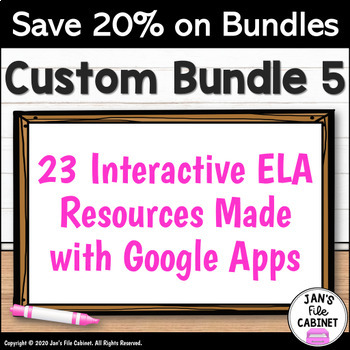 Preview of BUNDLE 5 Interactive Google Apps LANGUAGE ARTS Lessons and Activities