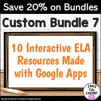 Preview of BUNDLE 7 Interactive Google Apps LANGUAGE ARTS Lessons and Activities