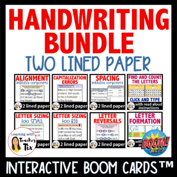 Preview of Handwriting Legibility Components 2 lined paper BUNDLE Boom cards