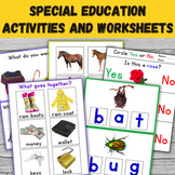 Special Education Activities and Worksheets with Real Photos
