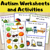 Autism Worksheets and Activities with Visuals Speech Thera