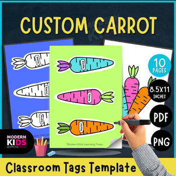 Preview of Custom Carrot Classroom Tags