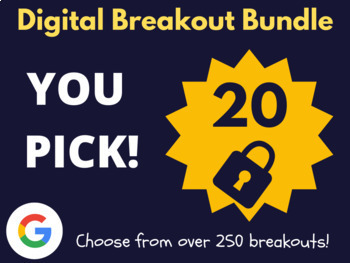 Preview of Custom Digital Breakout Bundle: 20 Critical Thinking Escape Rooms