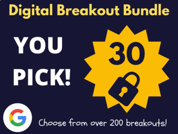 Preview of Custom Digital Breakout Bundle 30 | Think Outside the Box Thursday
