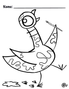 Preview of Custom Don't Let the Pigeon Drive the Bus Coloring Page