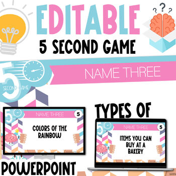 Preview of Custom Editable 100 5 Second Game PPT Powerpoint Game Ice Breaker Classroom Game