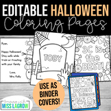Custom Editable Halloween Coloring Pages & Binder Covers