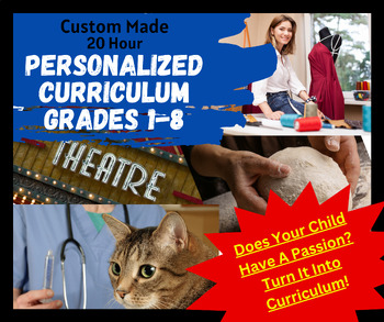 Preview of Custom Made, Interest-Based, 20 Hour Homeschool Unit Plan, Curriculum