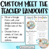 Custom Meet the Teacher Handouts