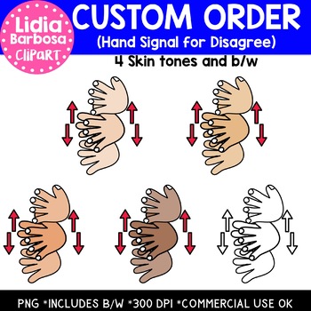 Preview of Custom Order- Hand Disagree Clipart