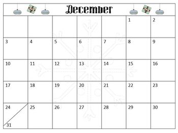 Preview of December Calendar Freebie