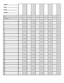 Custom grade book template with 32 rows