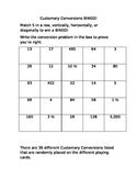 Customary Conversion BINGO