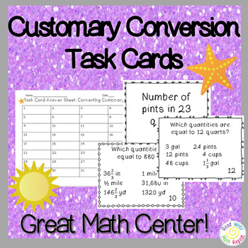 Preview of Customary Conversion Task Cards
