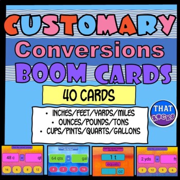 Preview of Customary Conversions Boom Cards